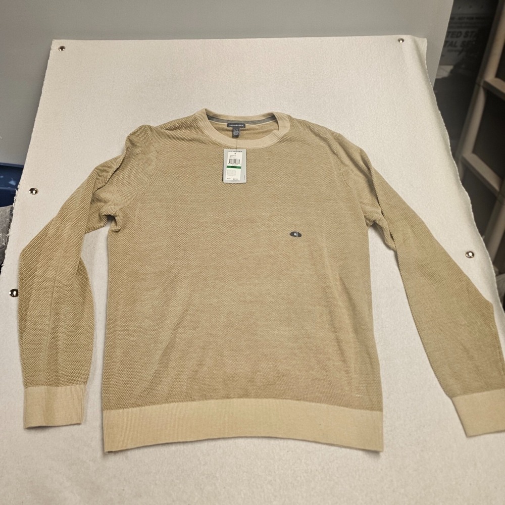 NEW Mens Van Heusen Large‎ Pullover Long Sleeve Brown Knit